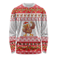 Turkey Christmas Long Sleeve Shirt with Santa Turkey Red Crescent Pattern Snowmen and Festive Lights - Wonder Print Shop