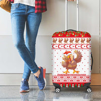 Turkey Christmas Luggage Cover with Santa Turkey Red Crescent Pattern Snowmen and Festive Lights - Wonder Print Shop
