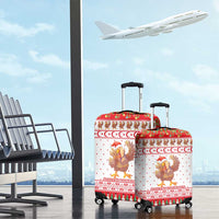 Turkey Christmas Luggage Cover with Santa Turkey Red Crescent Pattern Snowmen and Festive Lights - Wonder Print Shop