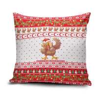 Turkey Christmas Pillow Cover with Santa Turkey Red Crescent Pattern Snowmen and Festive Lights - Wonder Print Shop