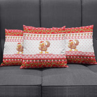 Turkey Christmas Pillow Cover with Santa Turkey Red Crescent Pattern Snowmen and Festive Lights - Wonder Print Shop