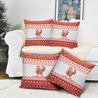 Turkey Christmas Pillow Cover with Santa Turkey Red Crescent Pattern Snowmen and Festive Lights - Wonder Print Shop