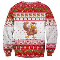 Turkey Christmas Sweatshirt with Santa Turkey Red Crescent Pattern Snowmen and Festive Lights - Wonder Print Shop