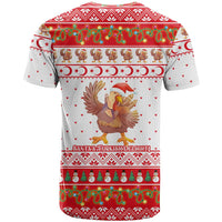 Turkey Christmas T Shirt with Santa Turkey Red Crescent Pattern Snowmen and Festive Lights - Wonder Print Shop