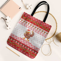 Turkey Christmas Tote Bag with Santa Turkey Red Crescent Pattern Snowmen and Festive Lights - Wonder Print Shop