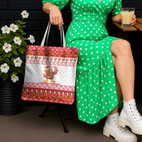 Turkey Christmas Tote Bag with Santa Turkey Red Crescent Pattern Snowmen and Festive Lights - Wonder Print Shop
