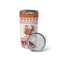 Turkey Christmas Tumbler Cup with Santa Turkey Red Crescent Pattern Snowmen and Festive Lights - Wonder Print Shop