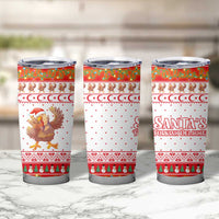 Turkey Christmas Tumbler Cup with Santa Turkey Red Crescent Pattern Snowmen and Festive Lights - Wonder Print Shop