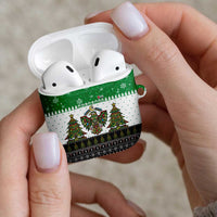 United Arab Emirates Christmas AirPods Case with Falcon Tree Design Snowflake Pattern and National Emblem - Wonder Print Shop