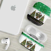 United Arab Emirates Christmas AirPods Case with Falcon Tree Design Snowflake Pattern and National Emblem - Wonder Print Shop