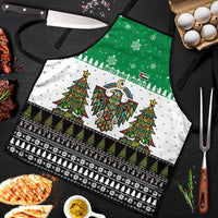 United Arab Emirates Christmas Apron with Falcon Tree Design Snowflake Pattern and National Emblem - Wonder Print Shop