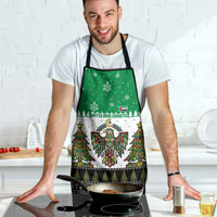 United Arab Emirates Christmas Apron with Falcon Tree Design Snowflake Pattern and National Emblem - Wonder Print Shop