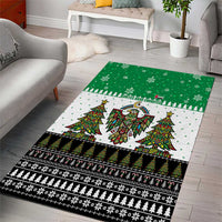United Arab Emirates Christmas Area Rug with Falcon Tree Design Snowflake Pattern and National Emblem - Wonder Print Shop