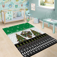 United Arab Emirates Christmas Area Rug with Falcon Tree Design Snowflake Pattern and National Emblem - Wonder Print Shop