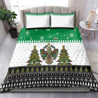 United Arab Emirates Christmas Bedding Set with Falcon Tree Design Snowflake Pattern and National Emblem - Wonder Print Shop