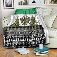 United Arab Emirates Christmas Blanket with Falcon Tree Design Snowflake Pattern and National Emblem - Wonder Print Shop