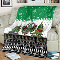 United Arab Emirates Christmas Blanket with Falcon Tree Design Snowflake Pattern and National Emblem - Wonder Print Shop