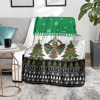 United Arab Emirates Christmas Blanket with Falcon Tree Design Snowflake Pattern and National Emblem - Wonder Print Shop