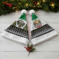 United Arab Emirates Christmas Santa Hat with Falcon Tree Design Snowflake Pattern and National Emblem - Wonder Print Shop
