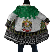 United Arab Emirates Christmas Cloak with Falcon Tree Design Snowflake Pattern and National Emblem - Wonder Print Shop