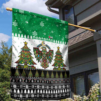 United Arab Emirates Christmas Garden Flag with Falcon Tree Design Snowflake Pattern and National Emblem - Wonder Print Shop
