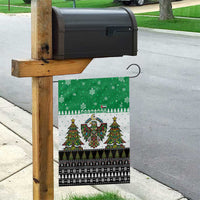 United Arab Emirates Christmas Garden Flag with Falcon Tree Design Snowflake Pattern and National Emblem - Wonder Print Shop