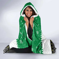 United Arab Emirates Christmas Hooded Blanket with Falcon Tree Design Snowflake Pattern and National Emblem - Wonder Print Shop