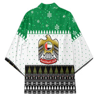 United Arab Emirates Christmas Kimono with Falcon Tree Design Snowflake Pattern and National Emblem - Wonder Print Shop