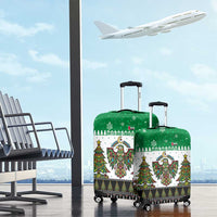 United Arab Emirates Christmas Luggage Cover with Falcon Tree Design Snowflake Pattern and National Emblem - Wonder Print Shop