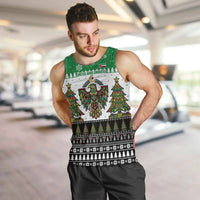 United Arab Emirates Christmas Men Tank Top with Falcon Tree Design Snowflake Pattern and National Emblem - Wonder Print Shop