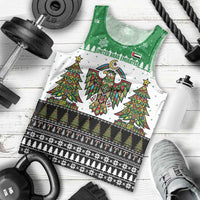 United Arab Emirates Christmas Men Tank Top with Falcon Tree Design Snowflake Pattern and National Emblem - Wonder Print Shop