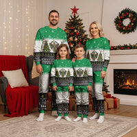 United Arab Emirates Christmas Pajama Set with Falcon Tree Design Snowflake Pattern and National Emblem - Wonder Print Shop
