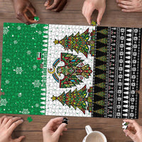 United Arab Emirates Christmas Puzzle with Falcon Tree Design Snowflake Pattern and National Emblem - Wonder Print Shop