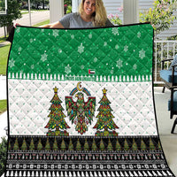 United Arab Emirates Christmas Quilt with Falcon Tree Design Snowflake Pattern and National Emblem - Wonder Print Shop