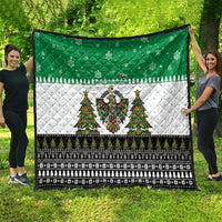 United Arab Emirates Christmas Quilt with Falcon Tree Design Snowflake Pattern and National Emblem - Wonder Print Shop
