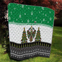 United Arab Emirates Christmas Quilt with Falcon Tree Design Snowflake Pattern and National Emblem - Wonder Print Shop
