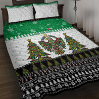 United Arab Emirates Christmas Quilt Bed Set with Falcon Tree Design Snowflake Pattern and National Emblem - Wonder Print Shop