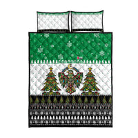 United Arab Emirates Christmas Quilt Bed Set with Falcon Tree Design Snowflake Pattern and National Emblem - Wonder Print Shop
