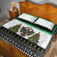 United Arab Emirates Christmas Quilt Bed Set with Falcon Tree Design Snowflake Pattern and National Emblem - Wonder Print Shop