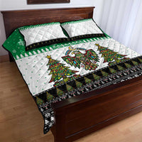 United Arab Emirates Christmas Quilt Bed Set with Falcon Tree Design Snowflake Pattern and National Emblem - Wonder Print Shop