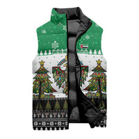 United Arab Emirates Christmas Sleeveless Puffer Jacket with Falcon Tree Design Snowflake Pattern and National Emblem - Wonder Print Shop