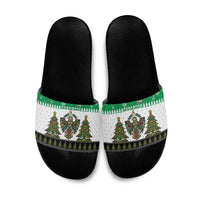 United Arab Emirates Christmas Slide Sandals with Falcon Tree Design Snowflake Pattern and National Emblem - Wonder Print Shop