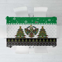 United Arab Emirates Christmas Tablecloth with Falcon Tree Design Snowflake Pattern and National Emblem - Wonder Print Shop