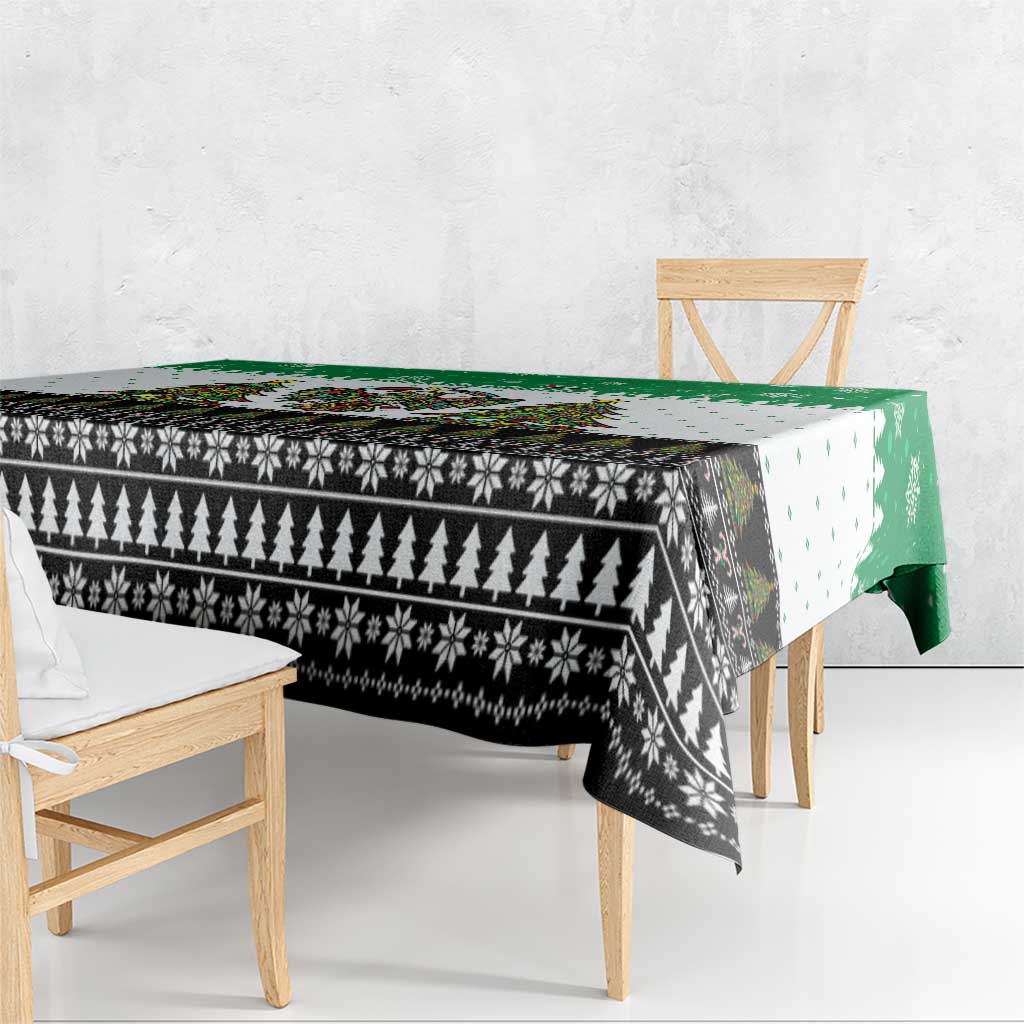 United Arab Emirates Christmas Tablecloth with Falcon Tree Design Snowflake Pattern and National Emblem - Wonder Print Shop