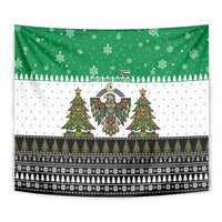 United Arab Emirates Christmas Tapestry with Falcon Tree Design Snowflake Pattern and National Emblem - Wonder Print Shop