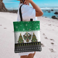United Arab Emirates Christmas Tote Bag with Falcon Tree Design Snowflake Pattern and National Emblem - Wonder Print Shop