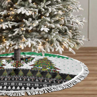 United Arab Emirates Christmas Tree Skirt with Falcon Tree Design Snowflake Pattern and National Emblem - Wonder Print Shop