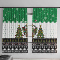 United Arab Emirates Christmas Window Curtain with Falcon Tree Design Snowflake Pattern and National Emblem - Wonder Print Shop