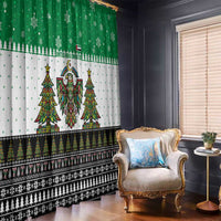 United Arab Emirates Christmas Window Curtain with Falcon Tree Design Snowflake Pattern and National Emblem - Wonder Print Shop