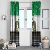 United Arab Emirates Christmas Window Curtain with Falcon Tree Design Snowflake Pattern and National Emblem - Wonder Print Shop